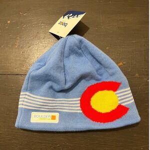 BOCO Gear Running Beanie Colorado Flag Boulder Blue Fleece Lined OSFM NEW